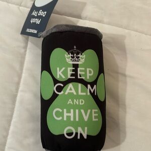 Pridebites dog toy. Keep Calm and Chive On.